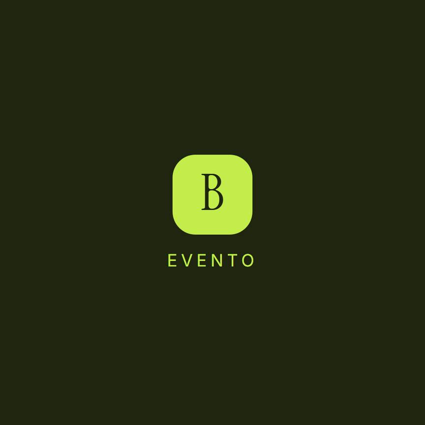 La marca de Belén Sanz sobre fondo verde oscuro, con la palabra «Evento» debajo