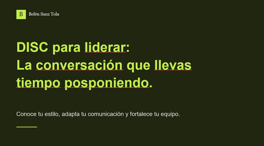 Carátula de la sesión: DISC para liderar, la conversación que llevas tiempo posponiendo